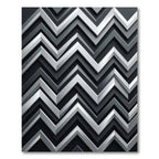 Modern Silver Chevron Zigzag Art Rug