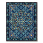 Deep Blue Floral Medallion Artistry Rug