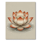 Elegant Copper Lotus Zen Bloom Rug
