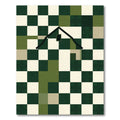 Geometric Forest Green Checkered House Rug