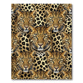 Majestic Golden Leopard Face Repeating Spots Rug