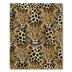 Majestic Golden Leopard Face Repeating Spots Rug
