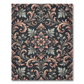 Elegant Dusty Rose Grey Damask Rug