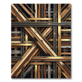 Intersecting Wood Grain Bands Rug