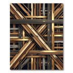 Intersecting Wood Grain Bands Rug