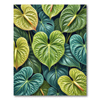 Lush Tropical Anthurium Leaf Botanical Art Rug