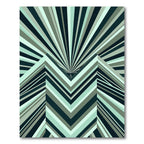 Futuristic Geometric Teal Stripes Rug