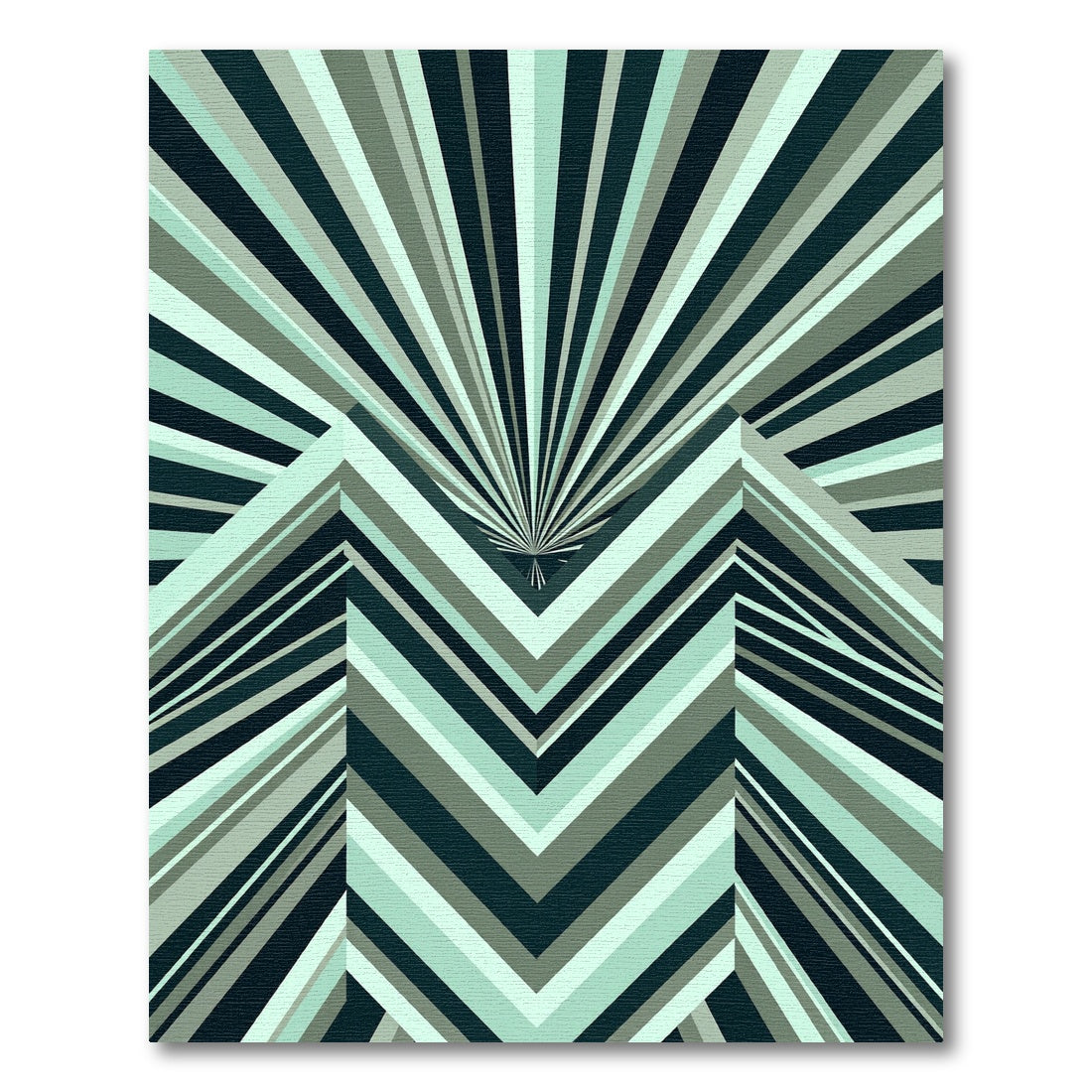 Futuristic Geometric Teal Stripes Rug