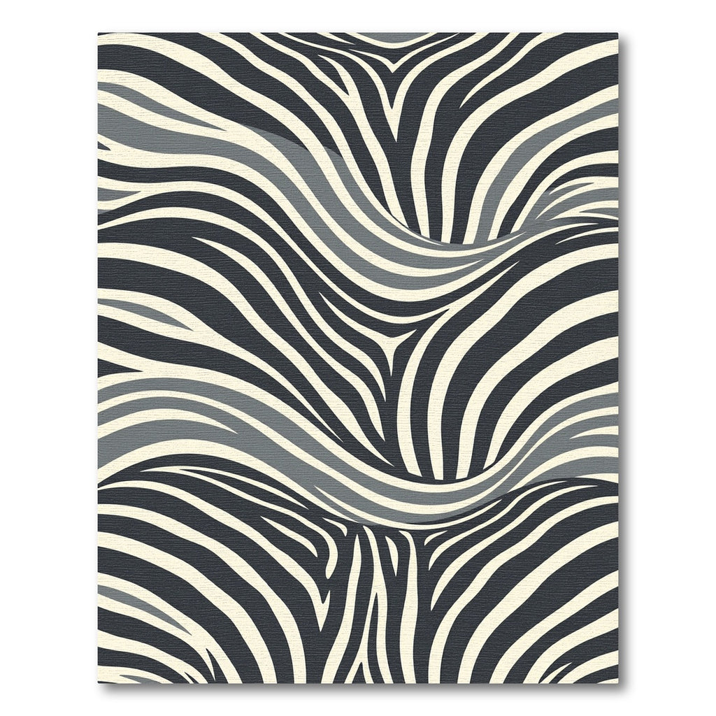 Monochrome Zebra Stripe Abstract Wave Rug