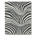 Monochrome Zebra Stripe Abstract Wave Rug