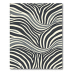 Monochrome Zebra Stripe Abstract Wave Rug