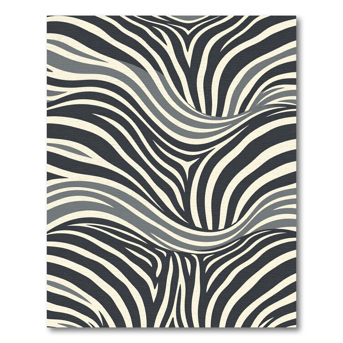 Monochrome Zebra Stripe Abstract Wave Rug