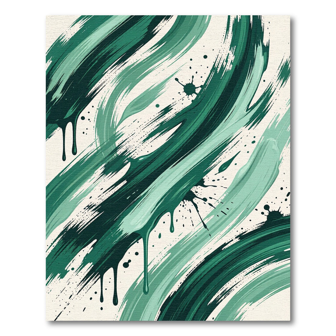 Deep Emerald Swirl Paint Splatter Rug