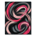 Modern Pink and Charcoal Swirl Rug