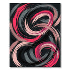 Modern Pink and Charcoal Swirl Rug