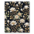 Rich Cream Magnolia Vine Pattern Rug