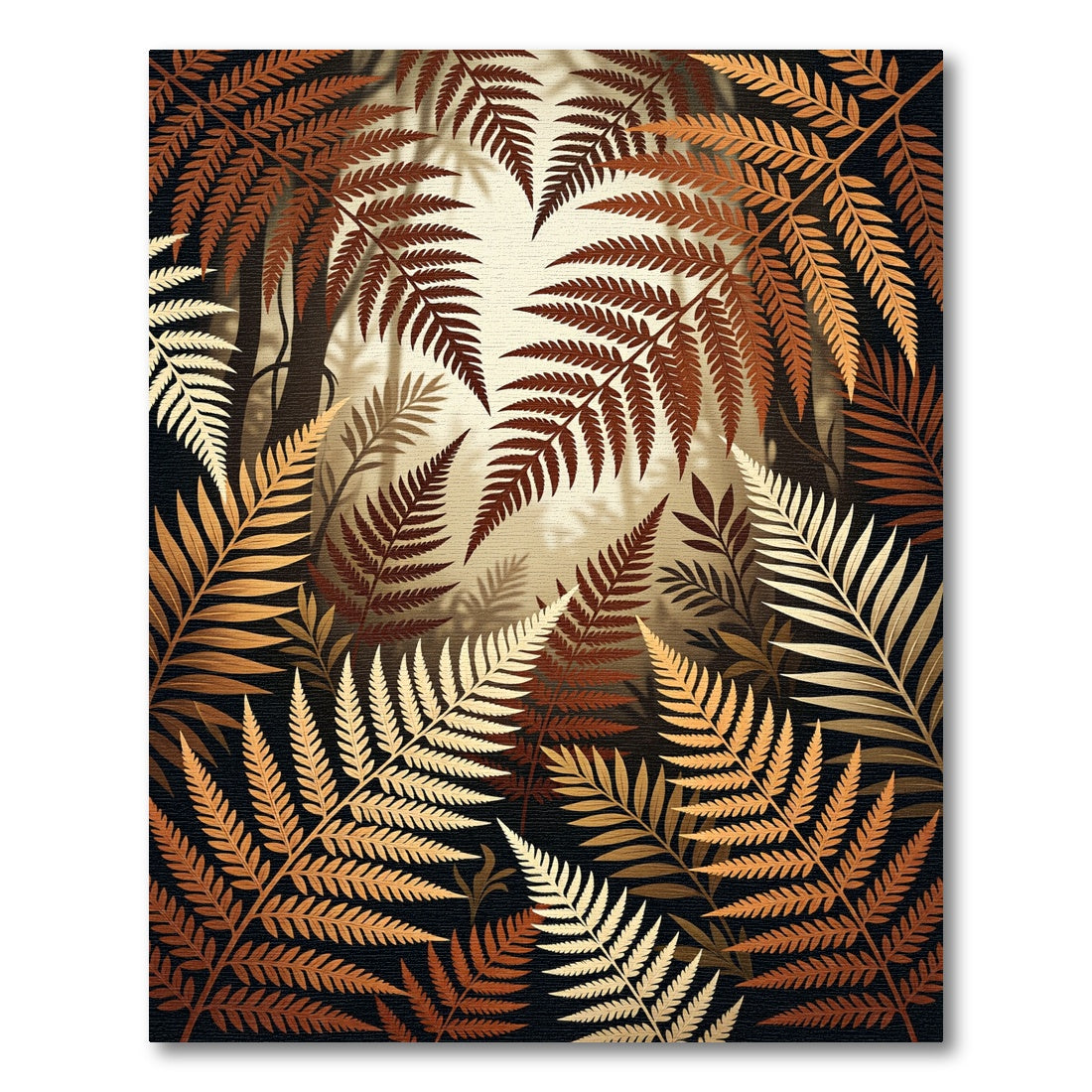 Sunset Fern Foliage Forest Aura Rug