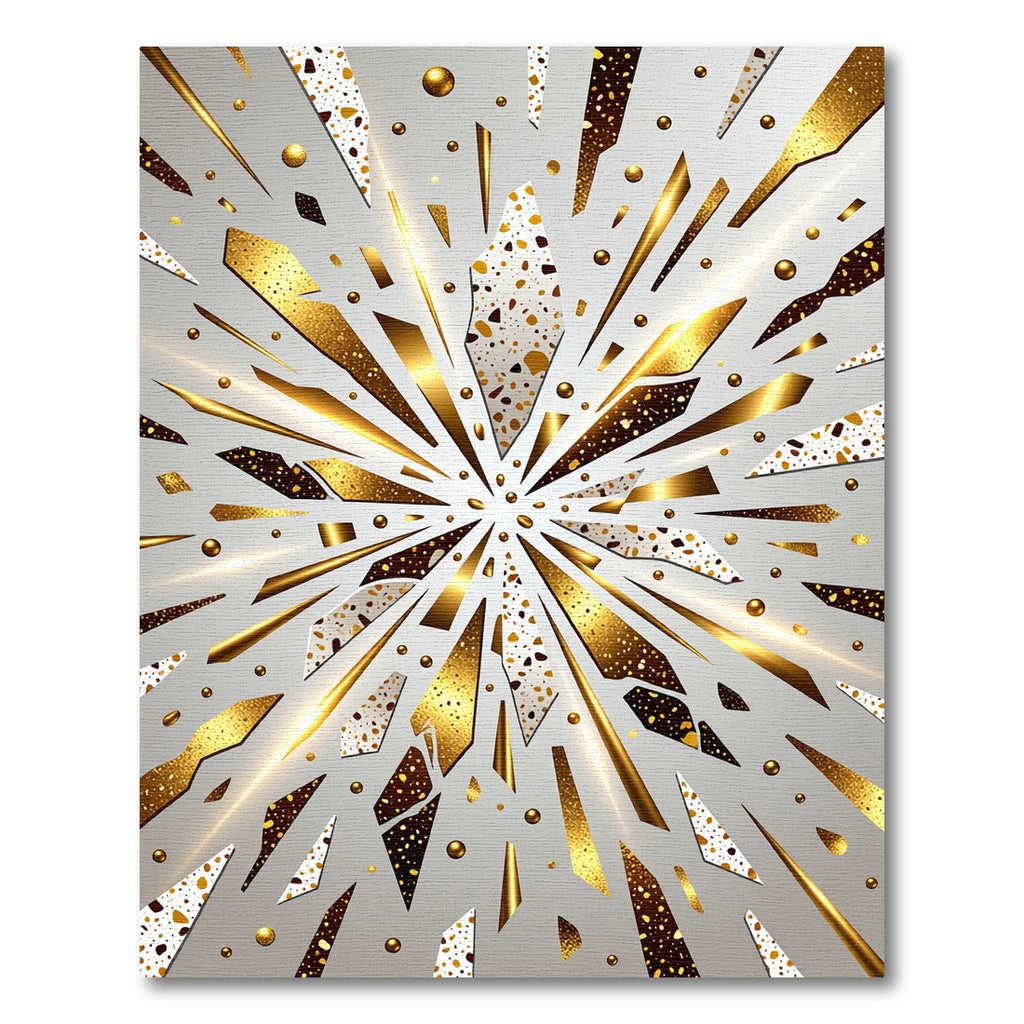 Golden Exploding Fragments Geometric Rug