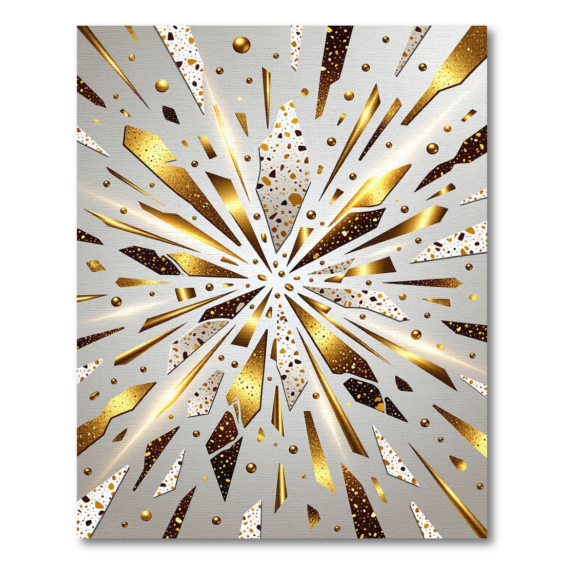 Golden Exploding Fragments Geometric Rug