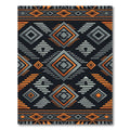 Bold Orange and Gray Geometric Diamond Rug