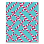 Crimson White Candy Cane Diagonal Arrangement Rug
