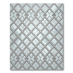Sophisticated Silver Metallic Geometric Lattice Rug