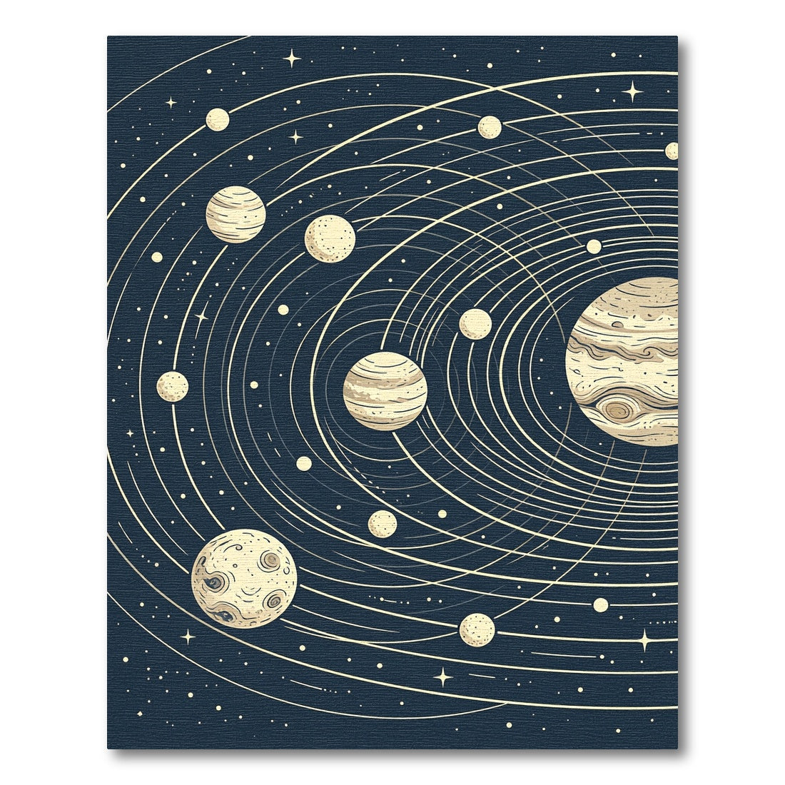Vintage Celestial Solar System Astronomy Illustration Rug