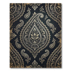 Ornate Gold Paisley Tear Drop Rug