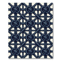 Deep Blue Nautical Knot Lattice Rug