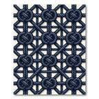 Deep Blue Nautical Knot Lattice Rug