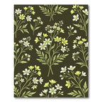 Delicate White Yellow Floral Branches Rug