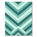 Teal Geometric Chevron Layered Rug