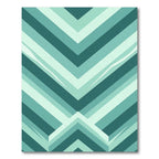 Teal Geometric Chevron Layered Rug