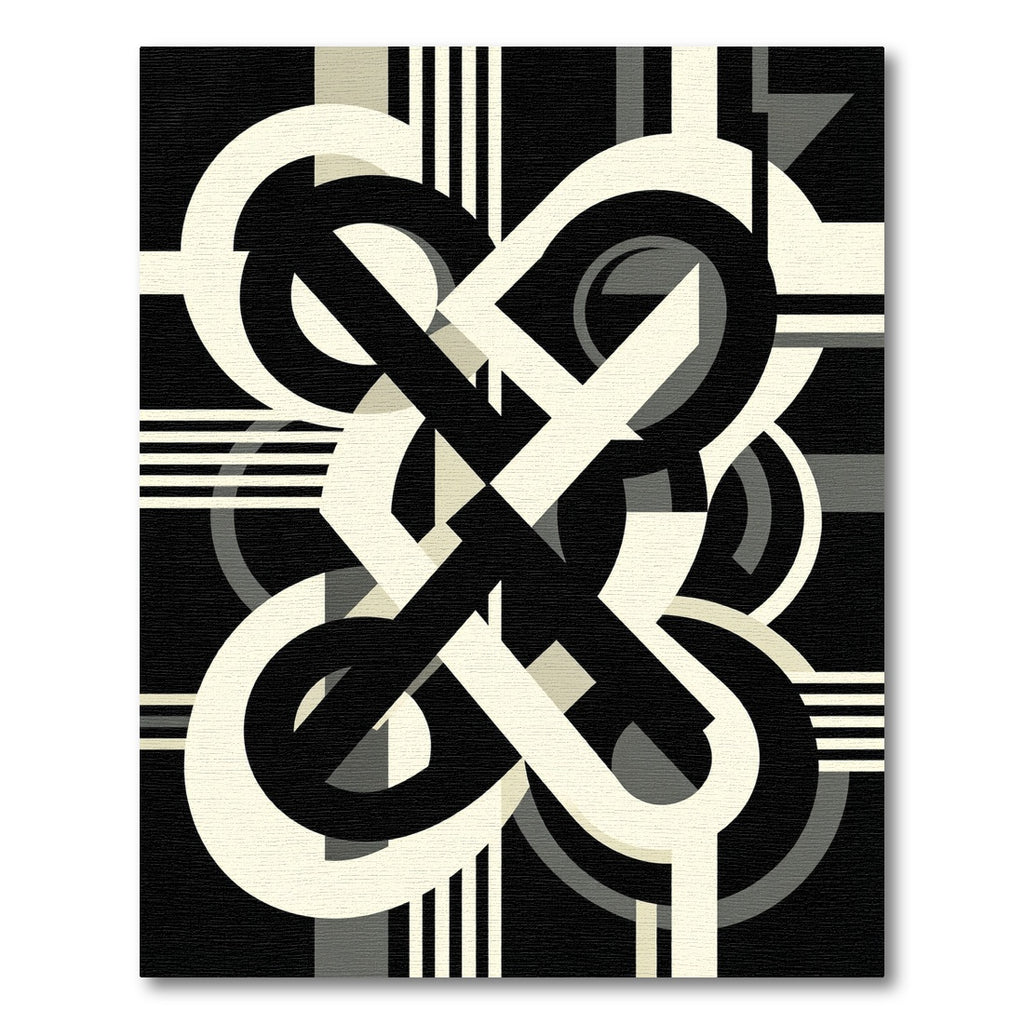 Monochromatic Bold Geometric Interlocking Loops Rug