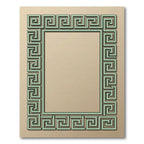 Green Geometric Greek Key Frame Rug