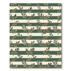 Sage Green Botanical Striped Rug