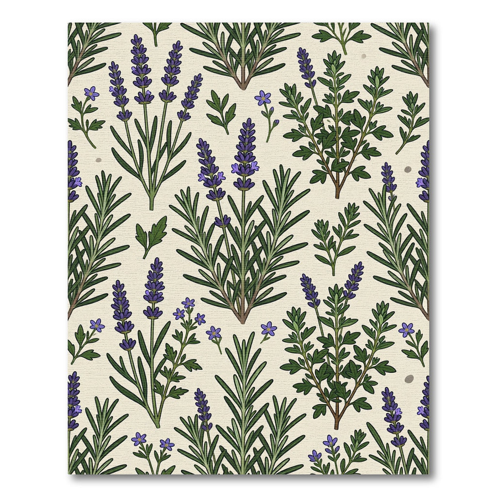 Botanical Lavender Sprig Cream Meadow Rug