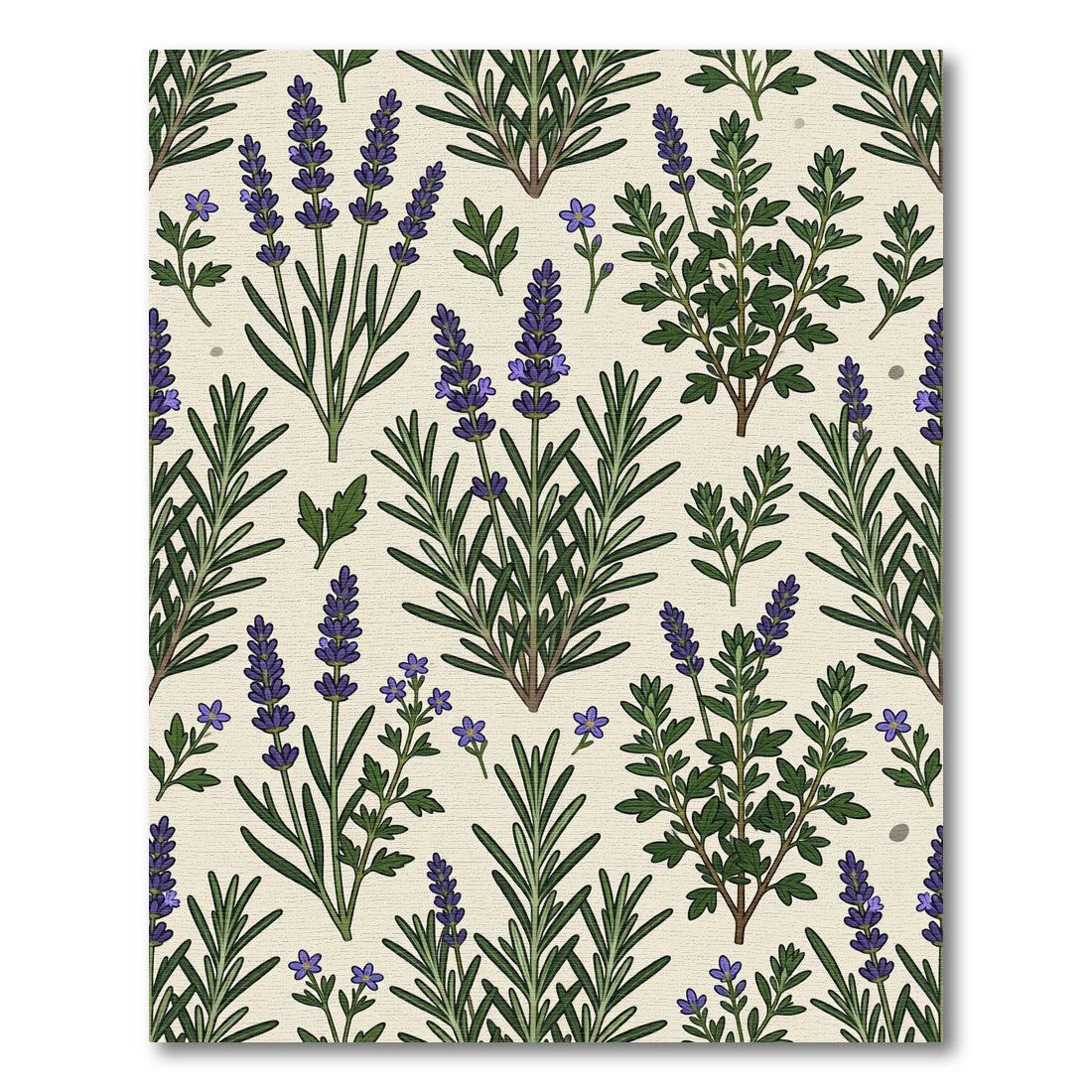 Botanical Lavender Sprig Cream Meadow Rug