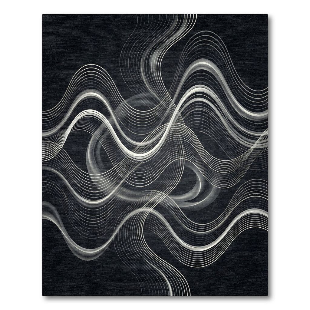 Monochromatic Abstract Wave Symphony Rug
