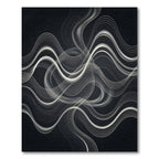 Monochromatic Abstract Wave Symphony Rug