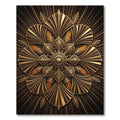 Golden Art Deco Sunburst Medallion Rug