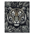 Monochromatic Tiger Jungle Foliage Rug