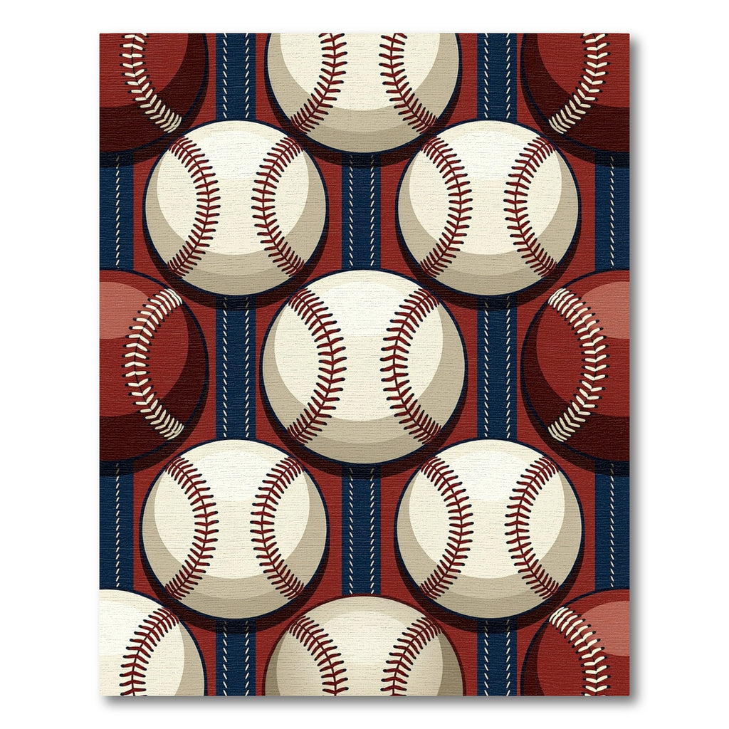 Classic Baseball Sports Red Blue Backdrop Rug