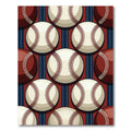 Classic Baseball Sports Red Blue Backdrop Rug