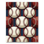 Classic Baseball Sports Red Blue Backdrop Rug