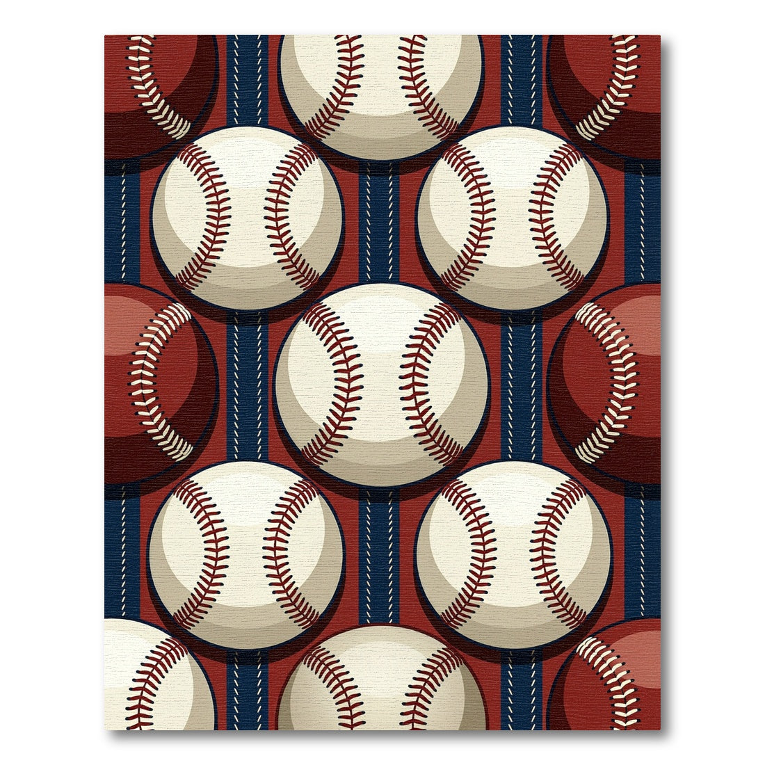 Classic Baseball Sports Red Blue Backdrop Rug