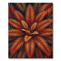 Fiery Orange Palm Leaf Arrangement Rug
