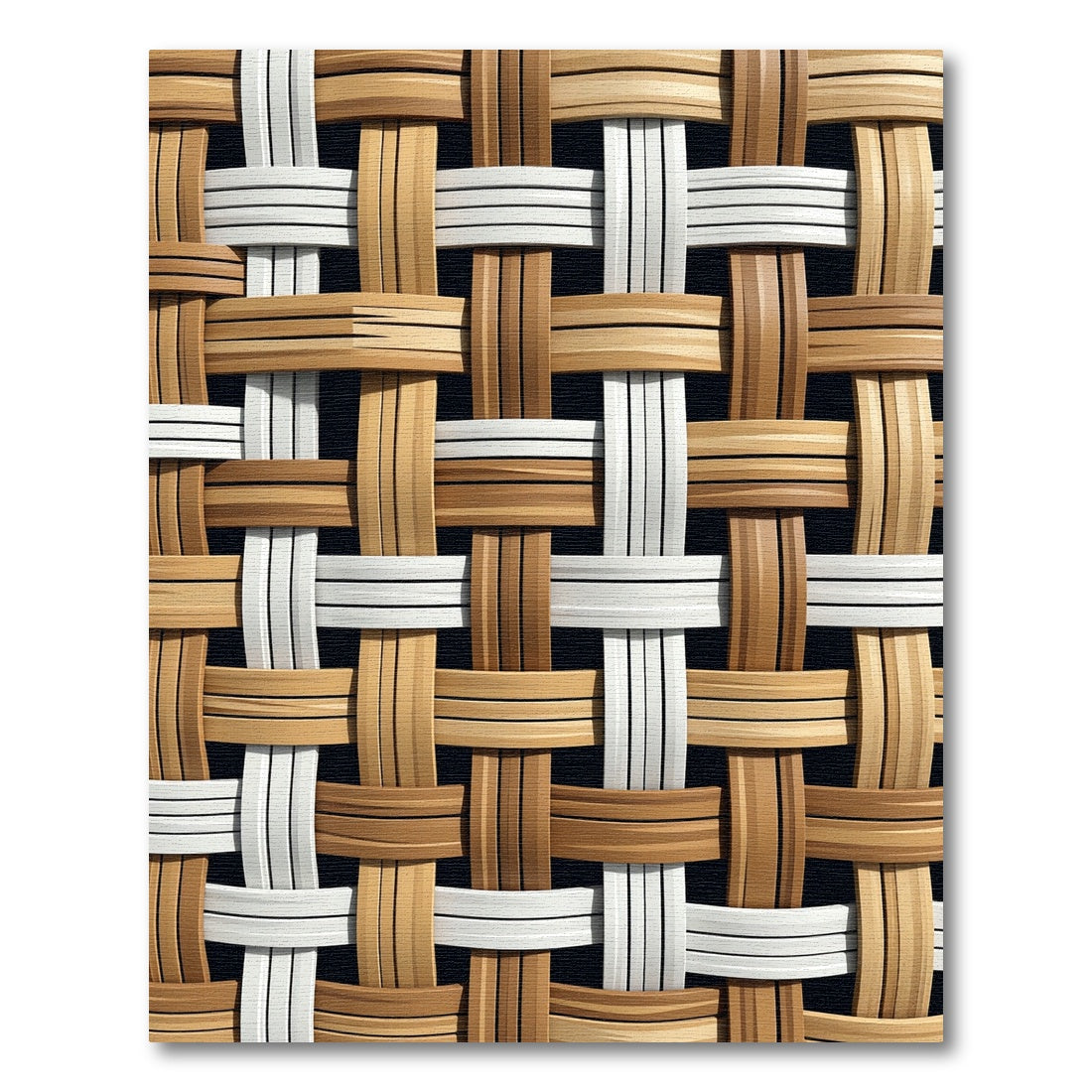 Natural Woven Wood Texture Rug