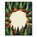 Evergreen Forest Clearing Illustration Rug