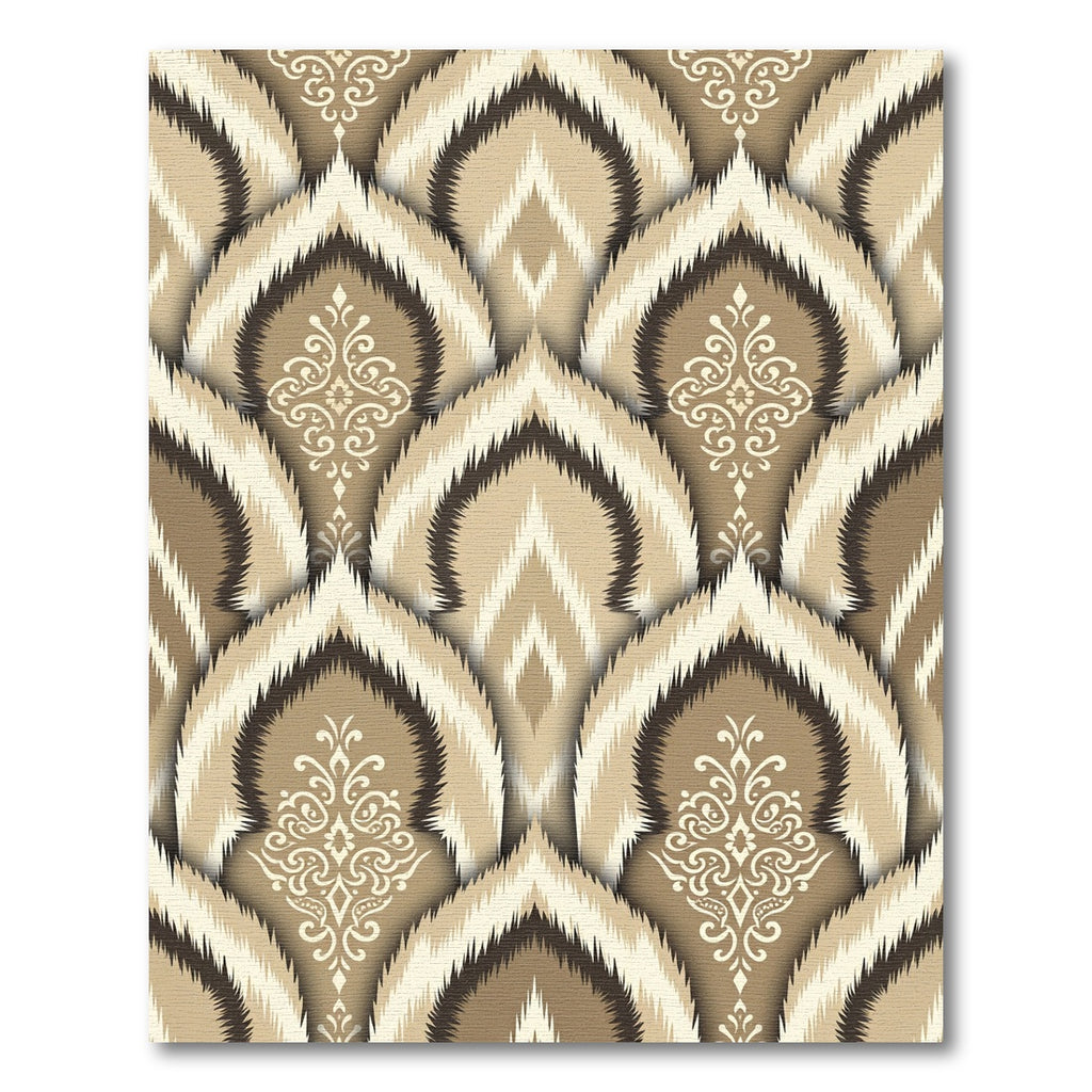 Neutral Earth Tone Ikat Medallion Rug